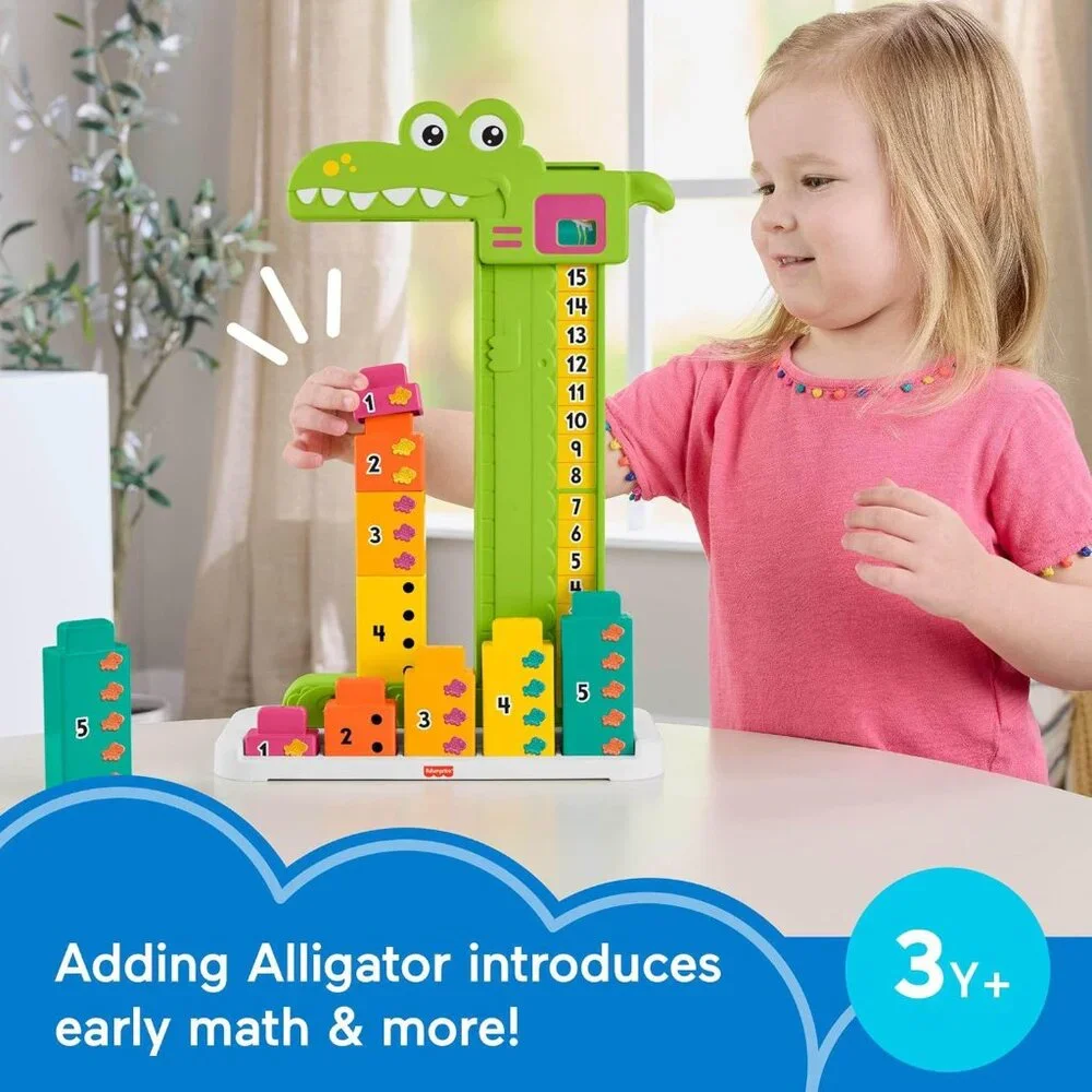 NEW Fisher-Price Alligator Counting Activity with 10 Stacking Blocks Preschool L